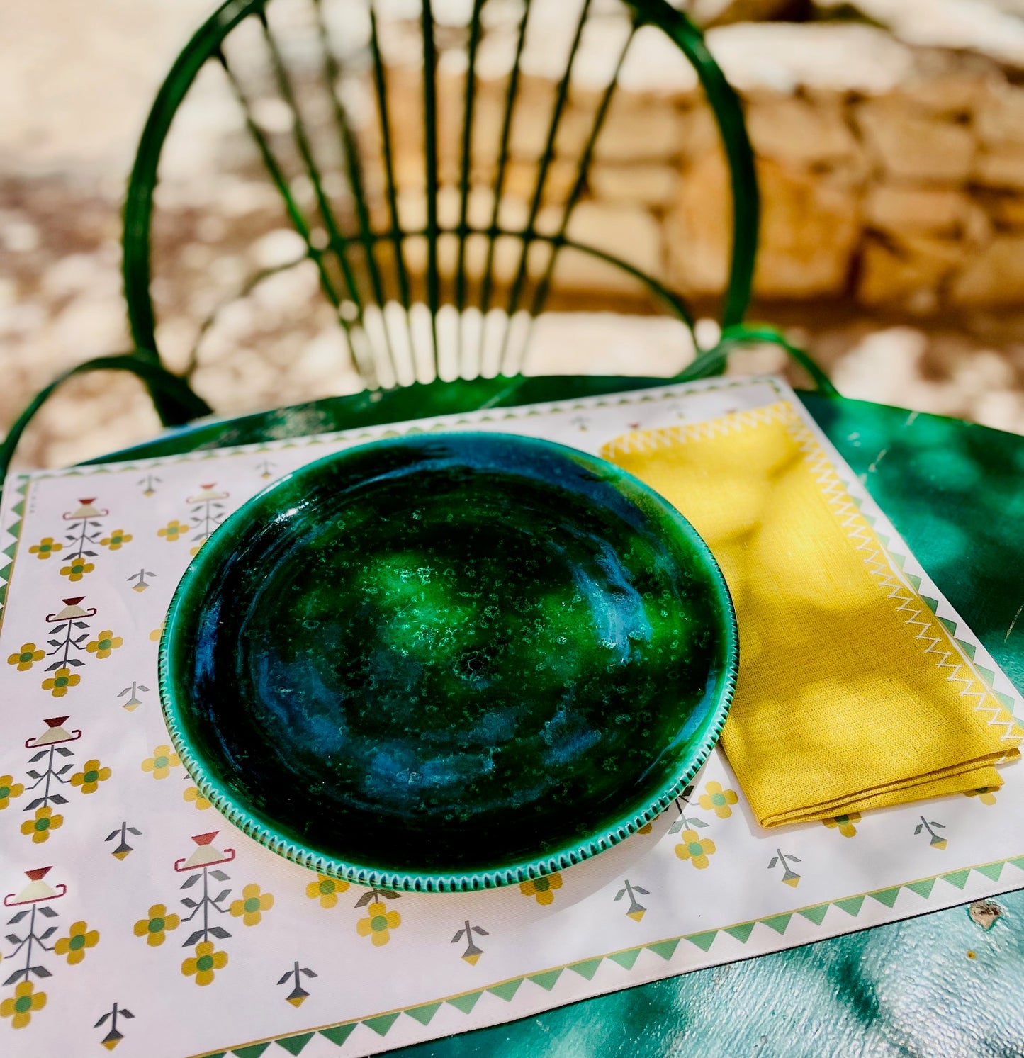 Green Plate - set of 4