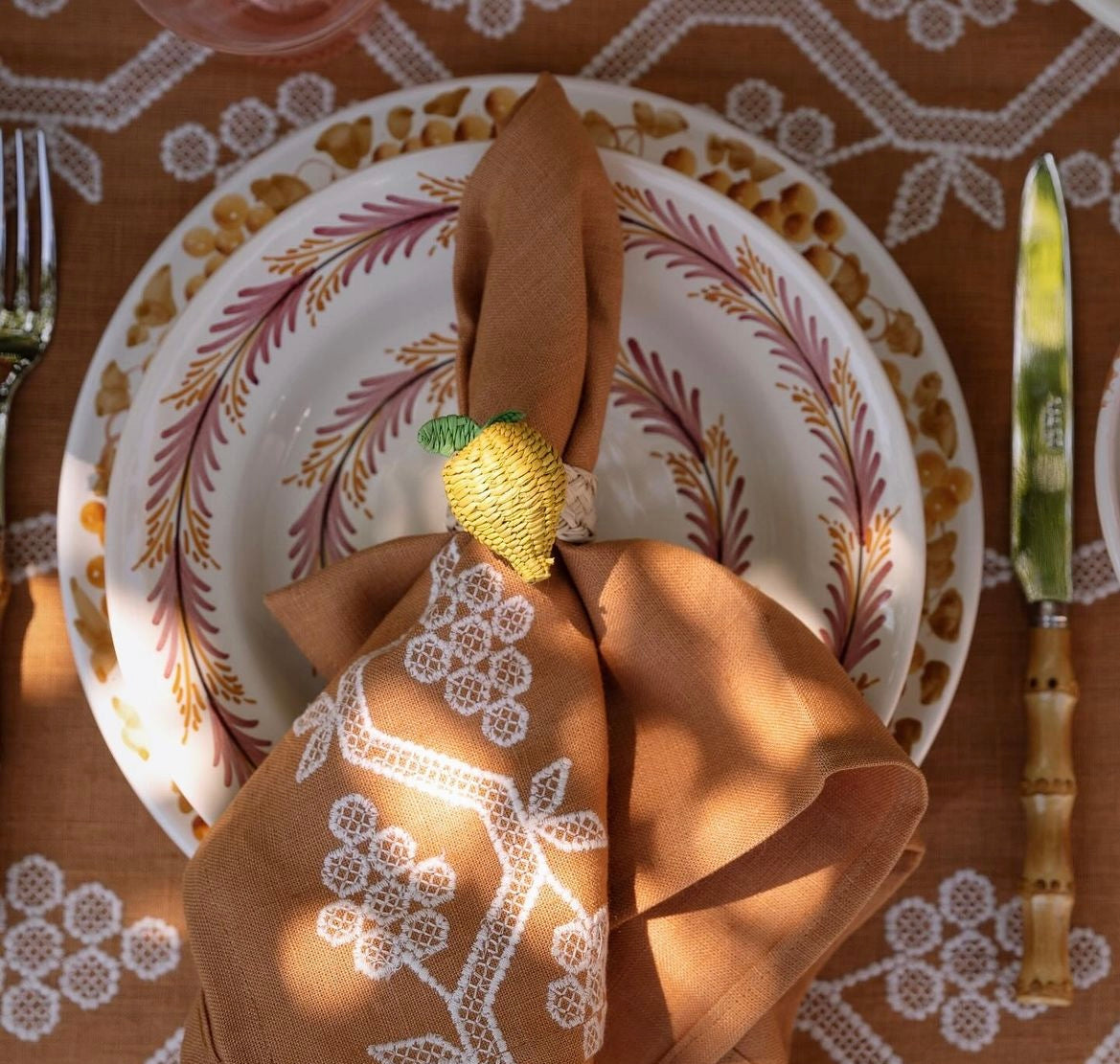 Lemon napkin rings - set of 4